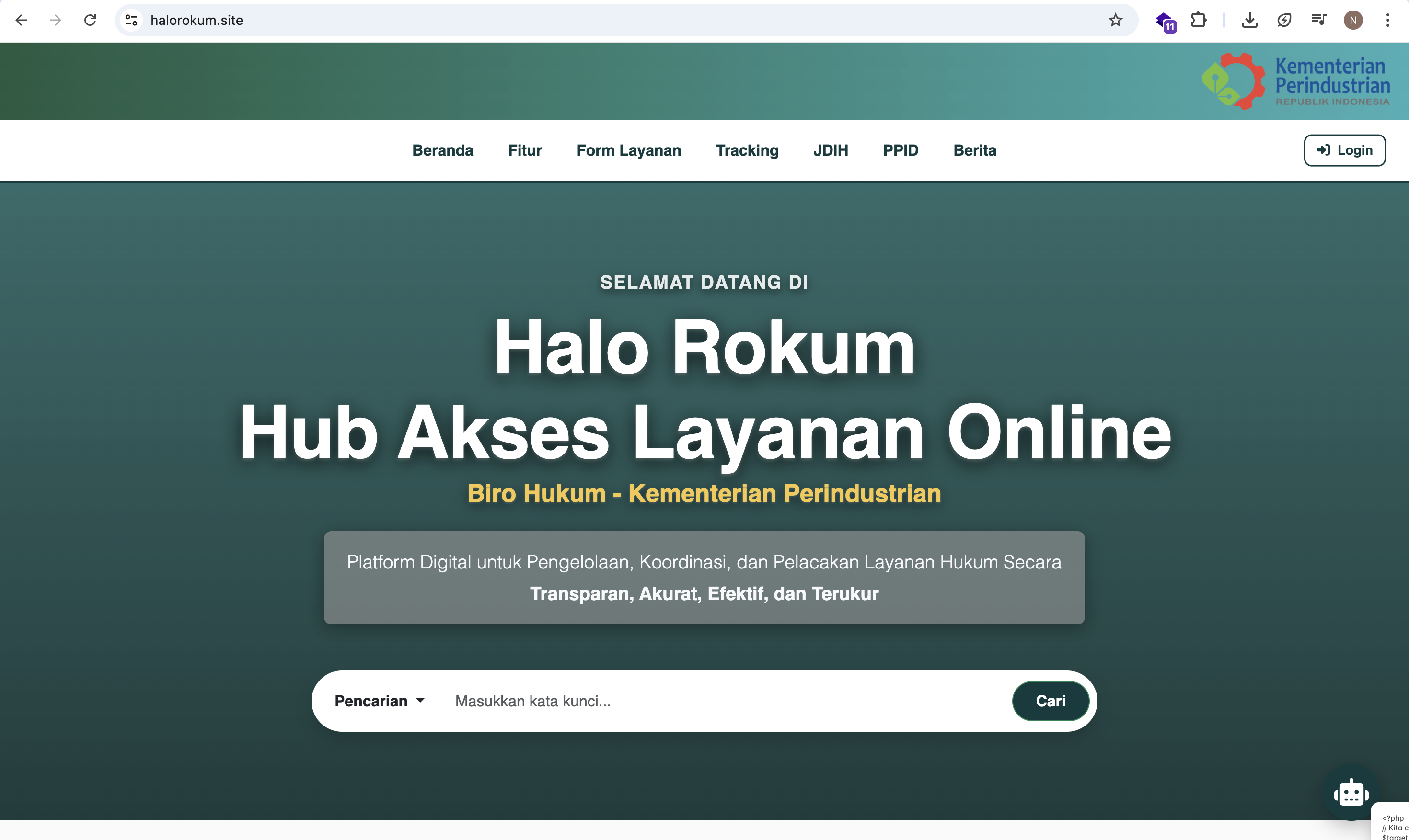 Halo Rokum Hub Akses Layanan Online Biro Hukum - Project Laravel Nasrul